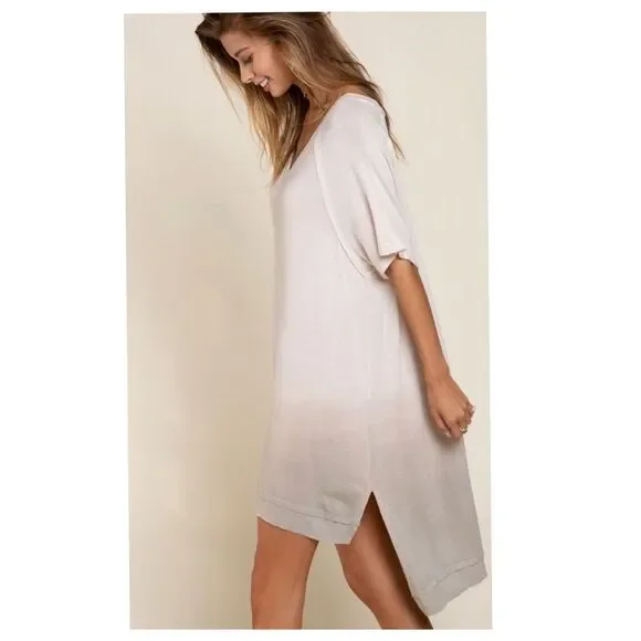 OMBRE hand dip die Tunic - Dress with raw seam line detail, - Picture 4 of 10